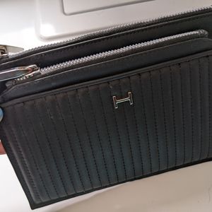 Black leather Halton wristlet - never used